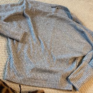 Fashion nova off the shoulder gray sweater size small